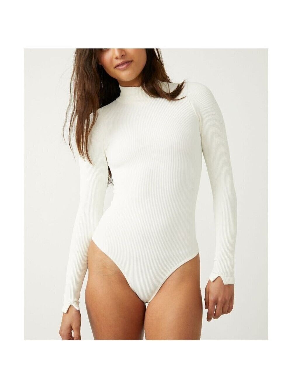 FREE PEOPLE XYZ Recycled Turtleneck Bodysuit / Ivory